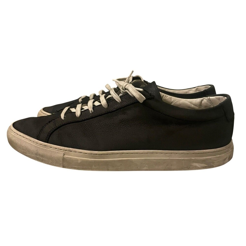 Common Projects Achilles Low Black White Leather Sneakers US 12 EU 45 Italy